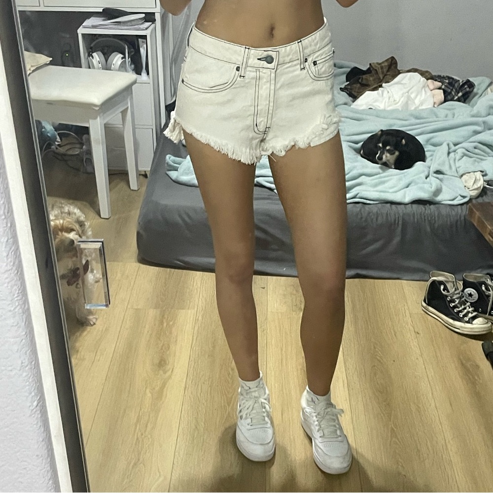 White Jean Shorts